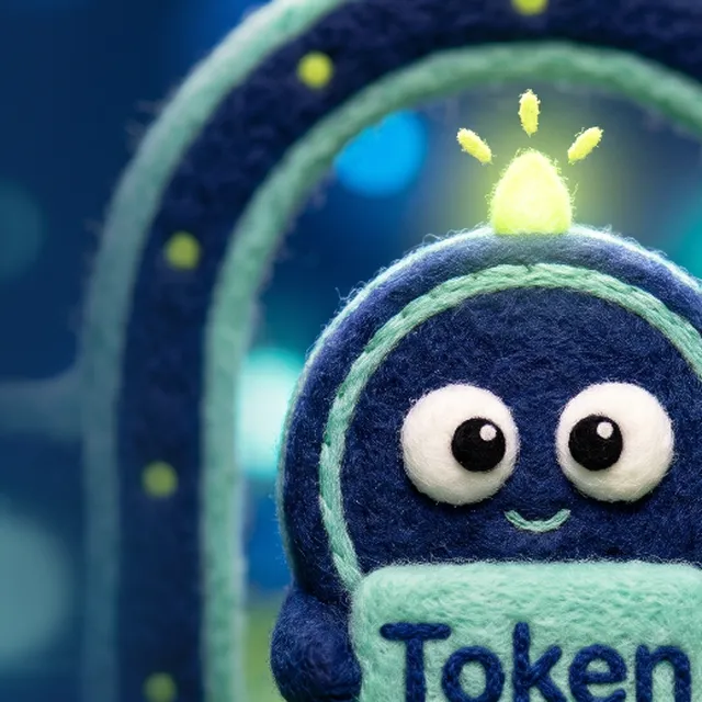 Filzfigur Toki, ein kleiner blauer Token